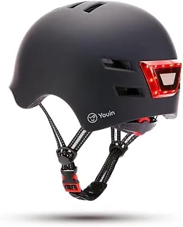 Youin Casco Homologado con LED Frontal y Trasera