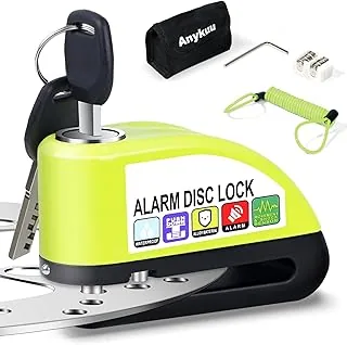 Anykuu Candado Moto con Alarma 110 dB, Antirrobo de Disco 7 mm