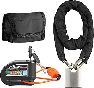 Justech Candado Moto Disco con 2 Modos de Alarma 110 DB+Candado de Cad