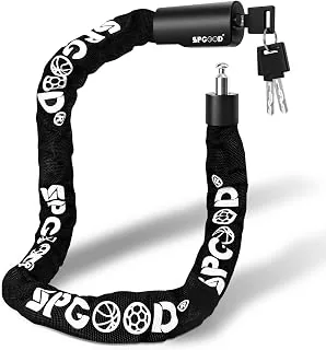 SPGOOD Candado bicicleta 90 cm con 3 llaves, cadena de 6 mm(Negro)