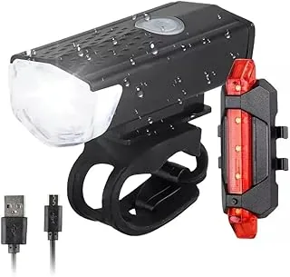 Luz Bicicleta Delantera Y Trasera Led Alta Potencia 300 Lumenes Recarg
