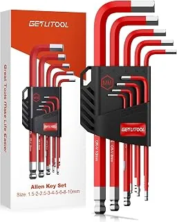 GETLITOOL 9pcs Juego de Llave Allens Profesional con Punta Redondeada 