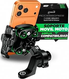 Soporte Móvil Moto Antivibración Manillar y Retrovisor Scooter Bici
