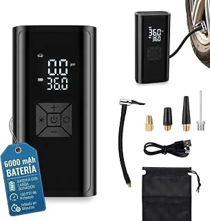 Hinchador Ruedas Coche Electrico Con Bateria 6000 Mah- Compresor Aire 