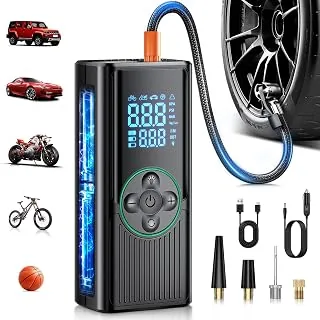 Compresor Aire Portátil 8000mAh, 150PSI Inflador Ruedas Coche, Inflado