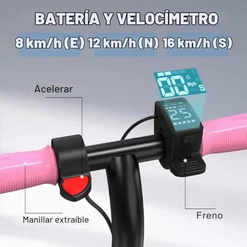 EVERCROSS E6 Patinete Eléctrico para Niños de 6 a 12 Años, T