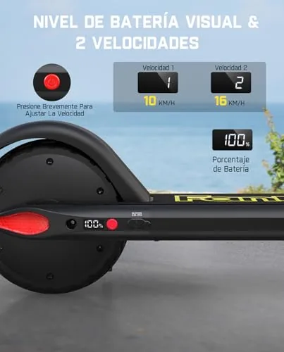 FanttikRide C9 Patinete Electrico Niño, 10/16 km/h, Alcance 