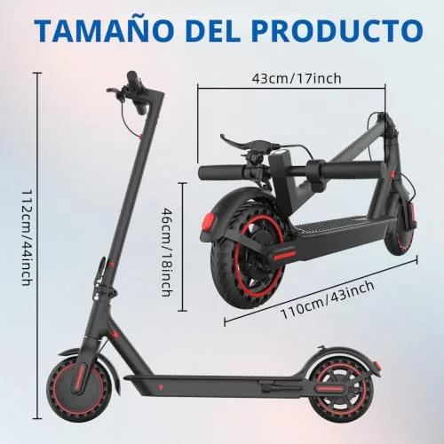 Patinete eléctrico Plegable para Adultos, Batería de Clase A