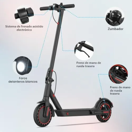 Patinete eléctrico Plegable para Adultos, Batería de Clase A