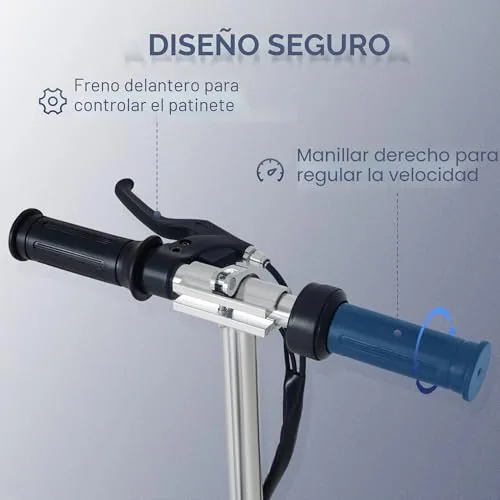 HOMCOM Patinete Eléctrico Plegable para Niños de 7-14 Años 1
