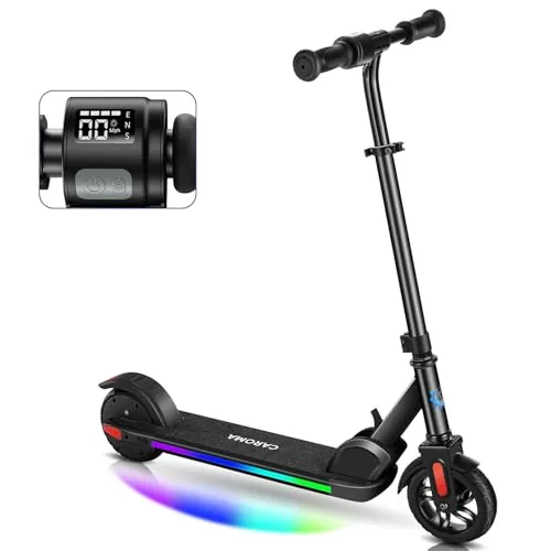 Caroma Patinete E para niños de 6 a 14 años, Motor de 150 W/180 W, 16 km/h, 80 M