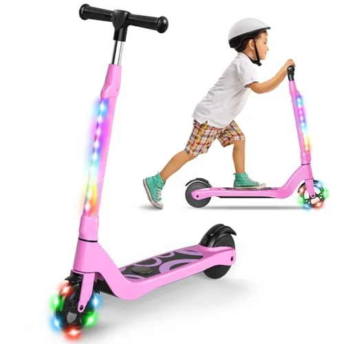 SISIGAD - Patinete eléctrico para niños de 6 a 12 años, 5.3", con Luces LED Inte