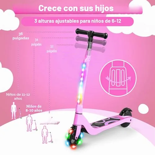 SISIGAD - Patinete eléctrico para niños de 6 a 12 años, 5.3"