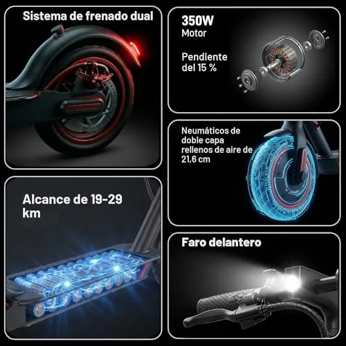 Patinete eléctrico, patinete eléctrico plegable para adultos