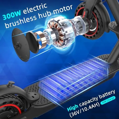 Scooter eléctrico para Adultos, Scooter Deportivo Plegable, 