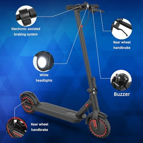 Scooter eléctrico para Adultos, Scooter Deportivo Plegable, 