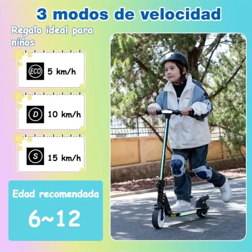 RCB R12 Patinete Eléctrico Niños para 6-12 años, hasta 15 km