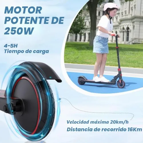 RCB Patinete Eléctrico Niños para 8-12-16 años, Solo 7.55KG 