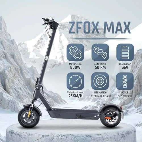 ZWHEEL ZFOX MAX | Patinete Eléctrico Adultos Homologado con 