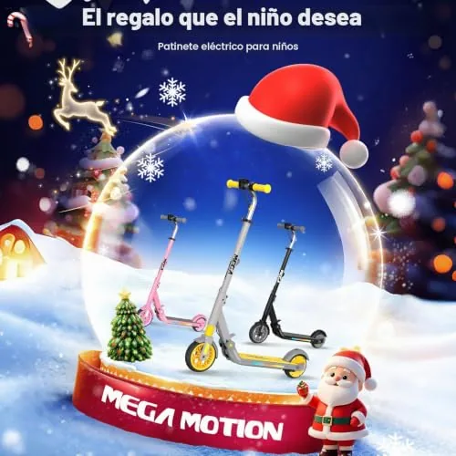 MEGA MOTION Patinete eléctrico para niños, 3 Modos de Veloci
