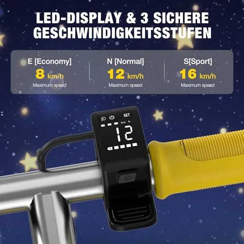 MEGA MOTION Patinete eléctrico para niños, 3 Modos de Veloci