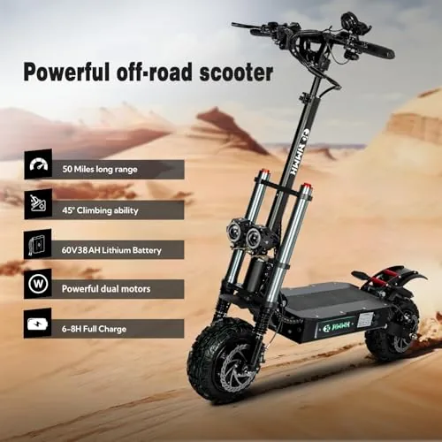 HWWH Patinete Electrico Adulto Potente Plegable Scooter Eléc