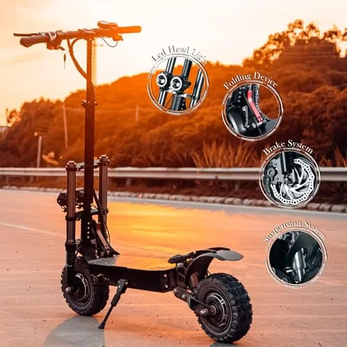 HWWH Patinete Electrico Adulto Potente Plegable Scooter Eléc