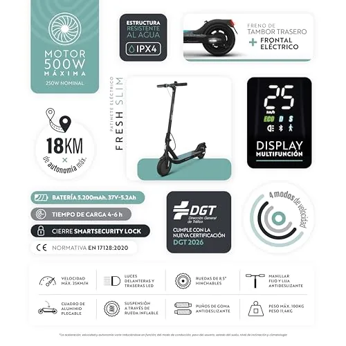 OLSSON Patinete Eléctrico Adulto Homologado DGT – Motor 350W