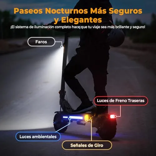 Patinete Eléctrico Adultos Ausom DT2 Pro, Batería 23,4 Ah 52