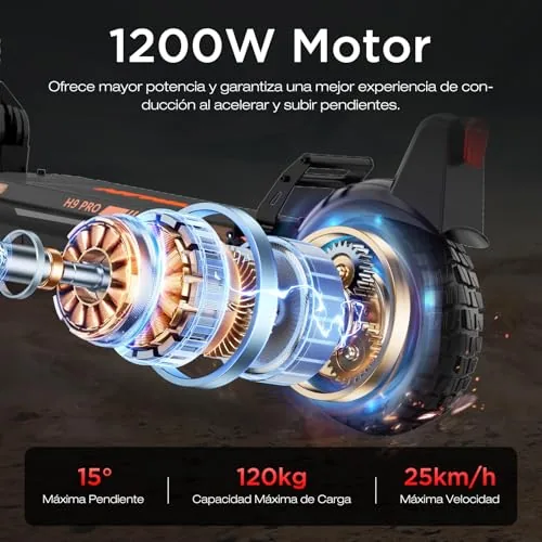 HITWAY Patinete Eléctrico Adultos 10 Pulgadas, Motor 1200W, 