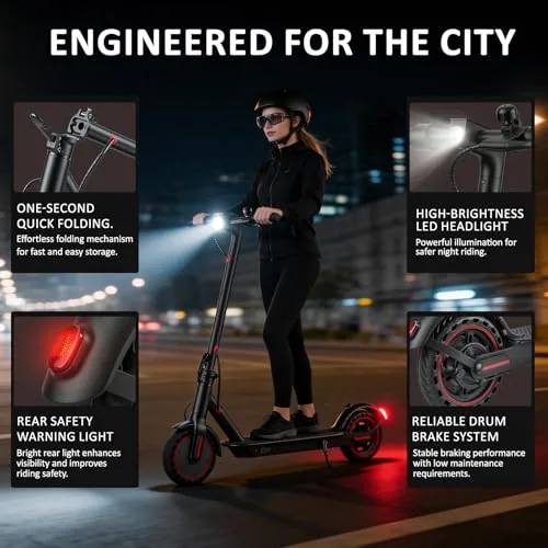 Patinete eléctrico plegable para adultos, neumático de 8,5 p