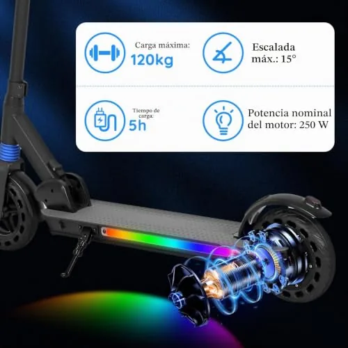 Patinete eléctrico para niños, plegable y de altura ajustabl