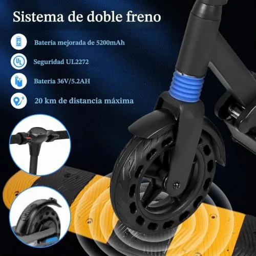 Patinete eléctrico para niños, plegable y de altura ajustabl