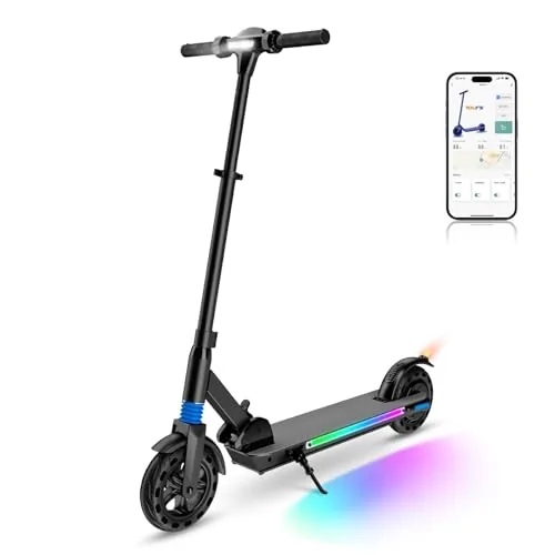 Patinete eléctrico para niños, pantalla LED, plegable y de altura ajustable, par