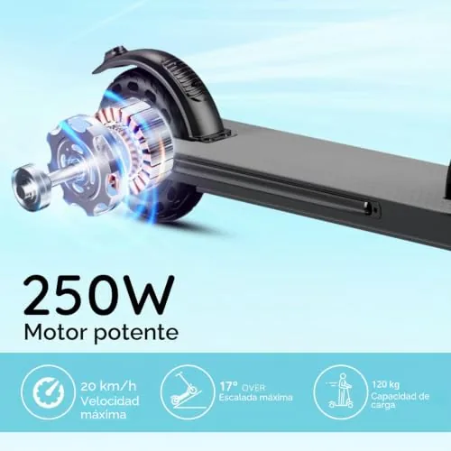Patinete eléctrico para niños, pantalla LED, plegable y de a