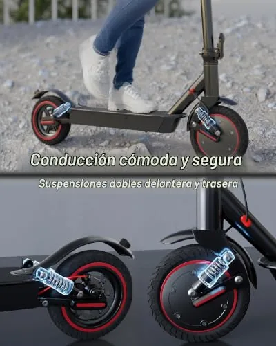 QNQ Patinete eléctrico para adultos, 8,5/10 pulgadas, pantal