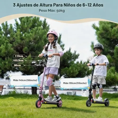 RCB R12 MAX Patinete Eléctrico Niños para 6-12 años, hasta 1