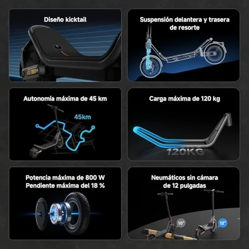 Xiaomi Patinete Eléctrico Serie 6, Autonomía 25-75 km