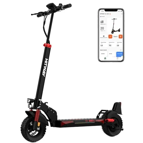 HITWAY Patinete Eléctrico Adultos Potente 500W, Autonomía 90-110 km, Batería 15.