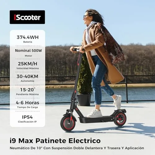 iScooter i9Max Patinete Electrico Adultos, Potencia Nominal 