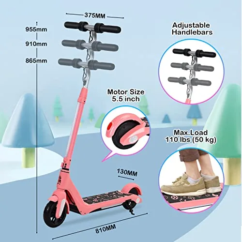 Patinete eléctrico para niños, dos modos de velocidad, tres 
