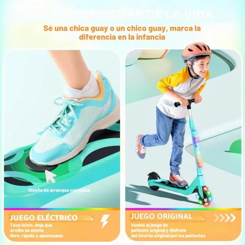 SISIGAD Patinete eléctrico para niños de 6 a 10 años, Patine
