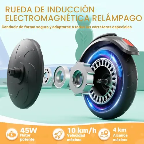SISIGAD Patinete eléctrico para niños de 6 a 10 años, Patine