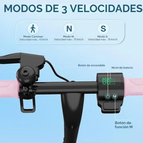 RCB Patinete Eléctrico para Niños, Máx Autonomía 15KM, Máx V