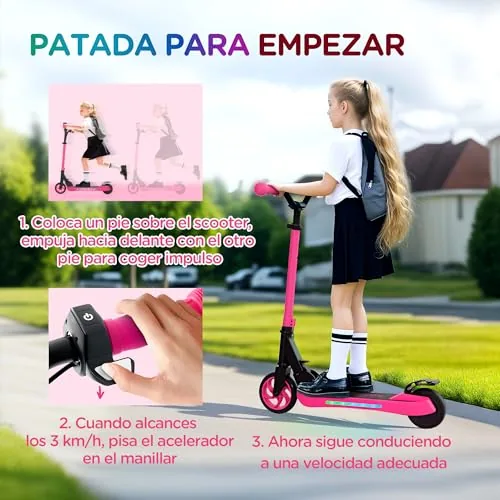 SPORTNOW Patinete Eléctrico Plegable MAX 10 KM/H Patín Eléct