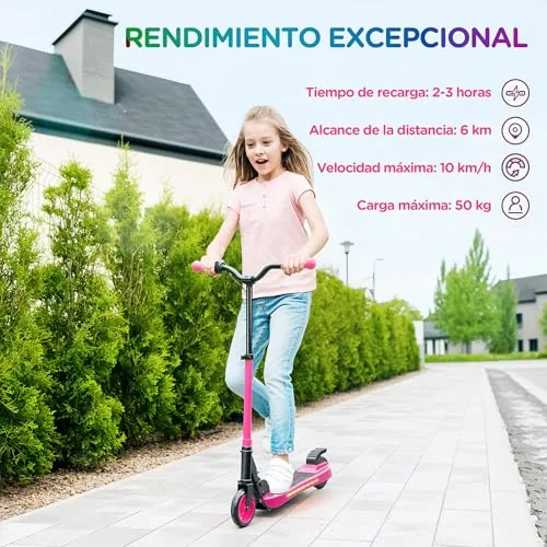 SPORTNOW Patinete Eléctrico Plegable MAX 10 KM/H Patín Eléct