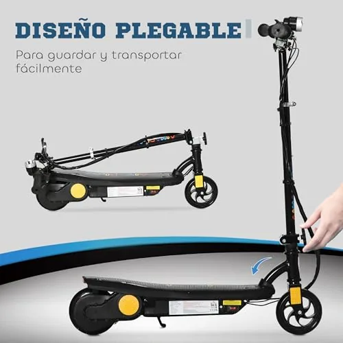 HOMCOM Patinete Eléctrico para Niños de 7-14 Años Plegable F