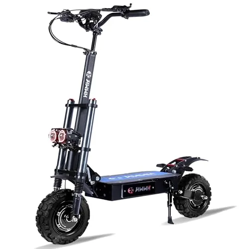 HWWH Patinete Electrico Todoterreno Adultos Scooter Eléctrico Plegable Doble Mot
