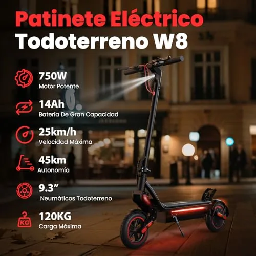 iScooter W8 Patinete Eléctrico Adultos,750W Batería54.6V 14A