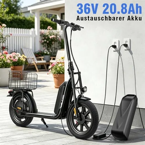 iScooter Patinete E con Permiso de circulación para Adultos,